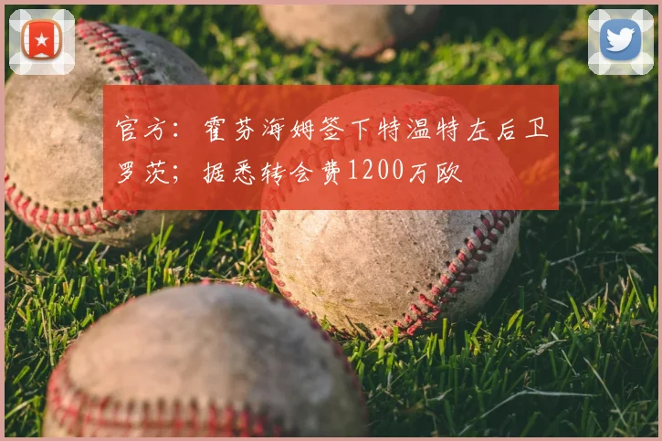 官方：霍芬海姆签下特温特左后卫罗茨；据悉转会费1200万欧